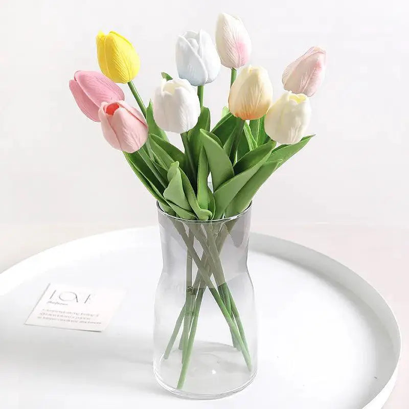 Artificial Tulip Bouquet Silk Vase Decor For Weddings