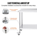 SucceBuy Stainless Steel Work Table Commercial Food Prep