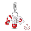 Red Series Charm Beads Sterling