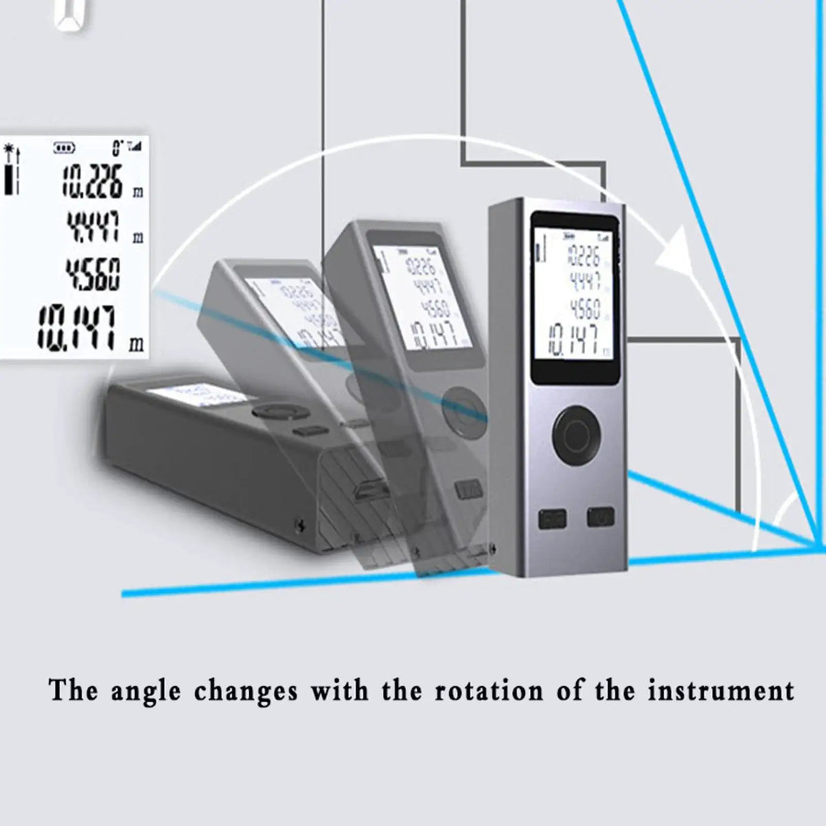 Mini Laser Rangefinder Digital Tape Measure Laser Ruler USB Charge Aluminum Alloy Fuselage Measuring Distance: 30/50/60m