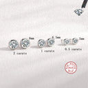 Round Moissanite Stud Earrings in Sterling Silver