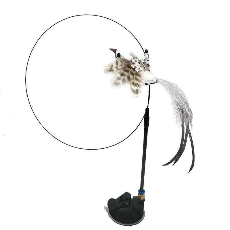 Interactive Cat Stick Toy Premium Quality Feather Bell Bird
