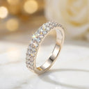 Moissanite Ring in Sterling Silver Pave