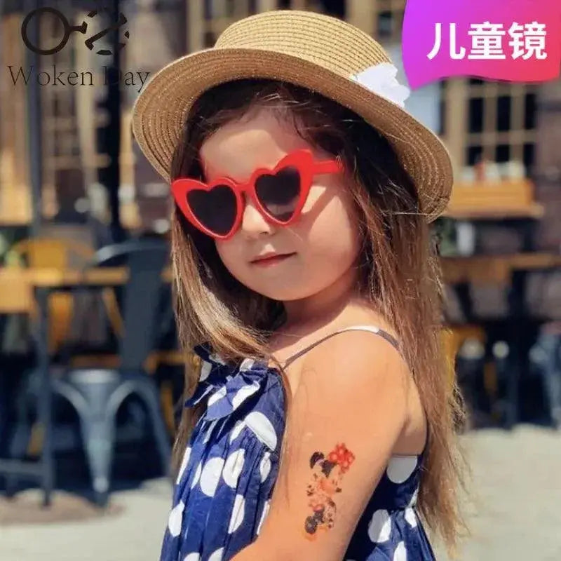 Kids Cartoon Heart Sunflower UV400 Round Sunglasses