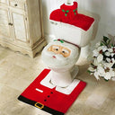 Adorable Santa Claus Christmas Toilet Seat Cover Set Decor