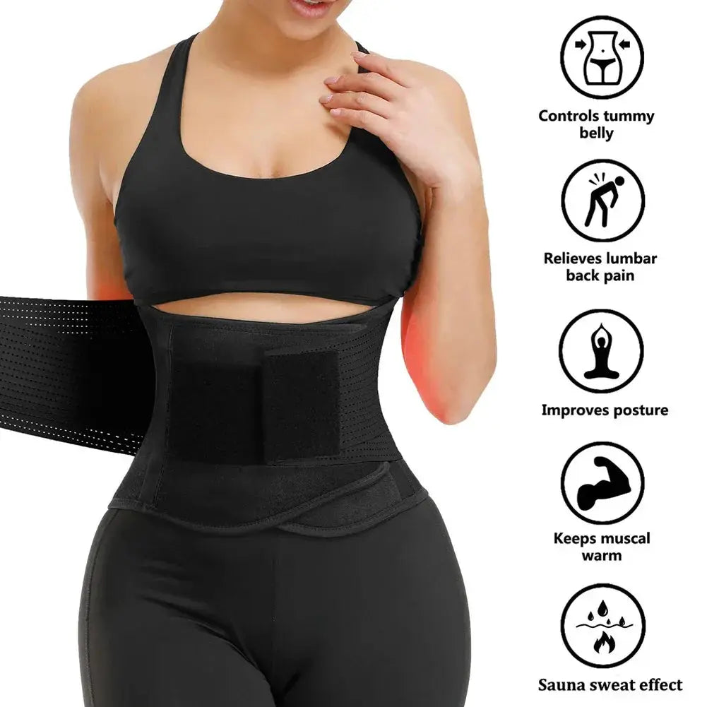 Women Latex Waist Trainer Corset Body Shaper Slimming Belt