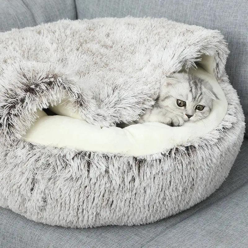 Cozy Plush SelfWarming Cat Bed Nest For Dogs And Cats