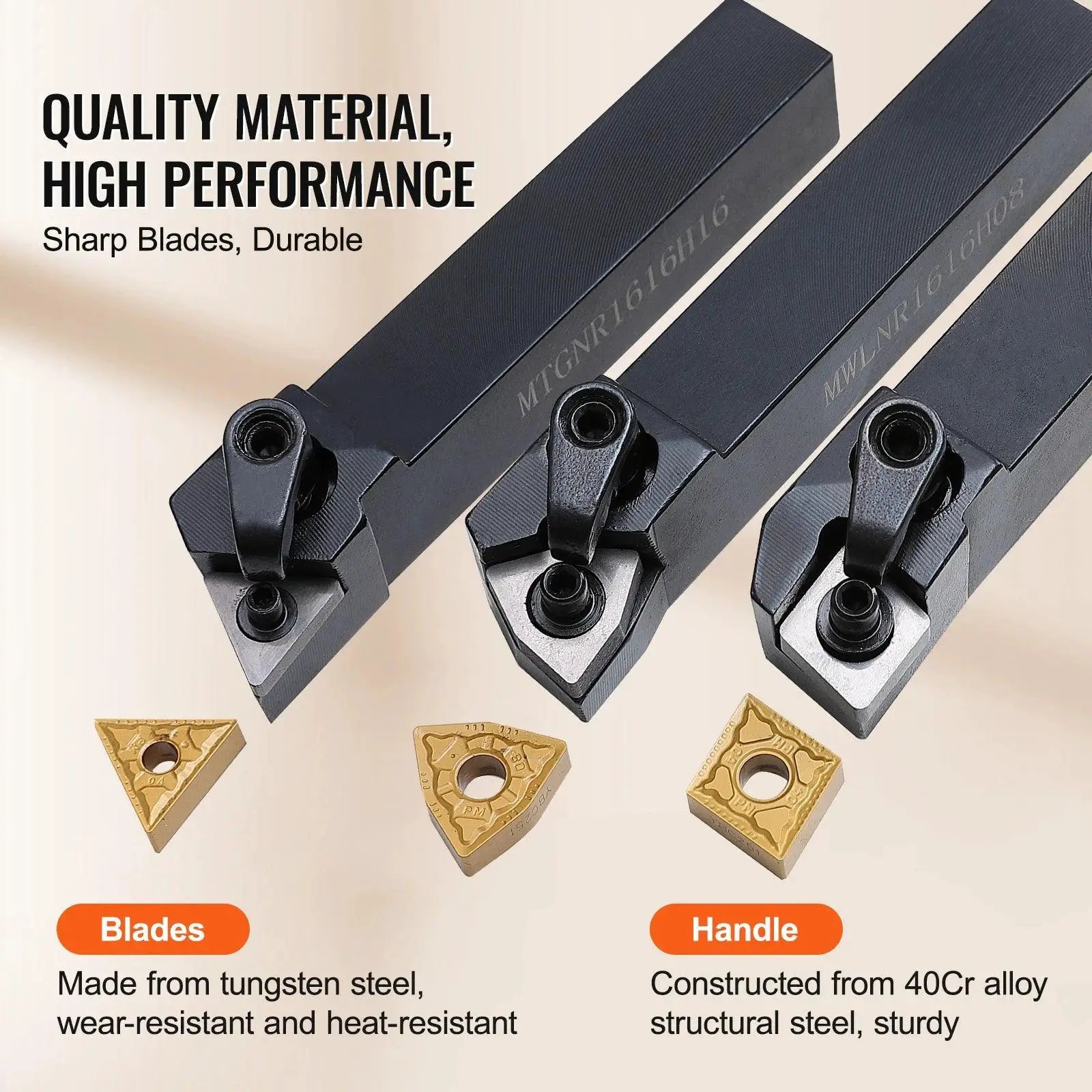 VEVOR Indexable Lathe Tool Holder Set 3 4 7 Pcs Case Kit