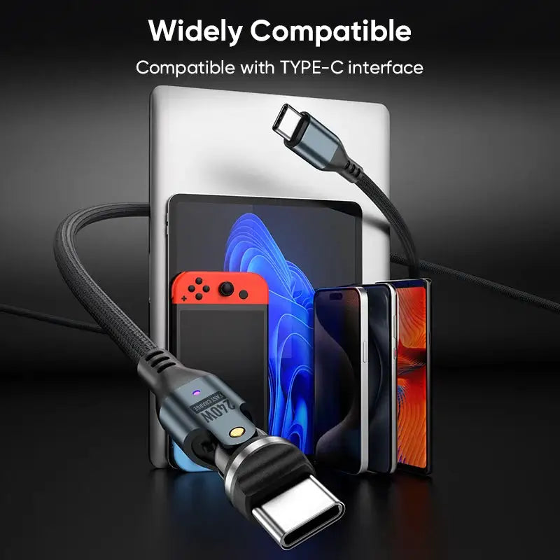 Magnetic Type C Braided Fast Cable — product view 5