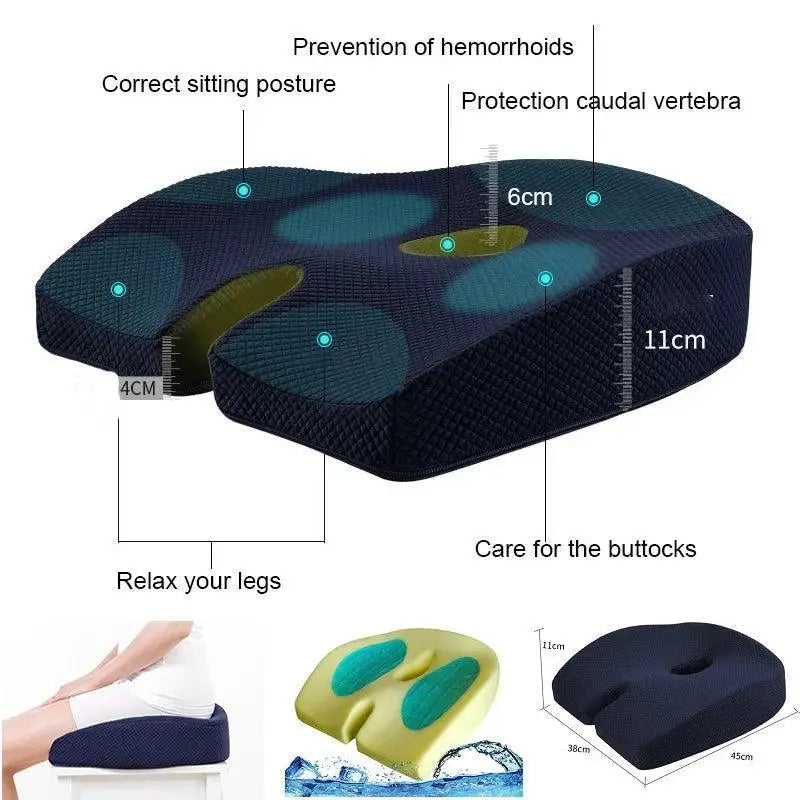 Ergonomic Memory Foam Seat Cushion Tailbone Pain Relief