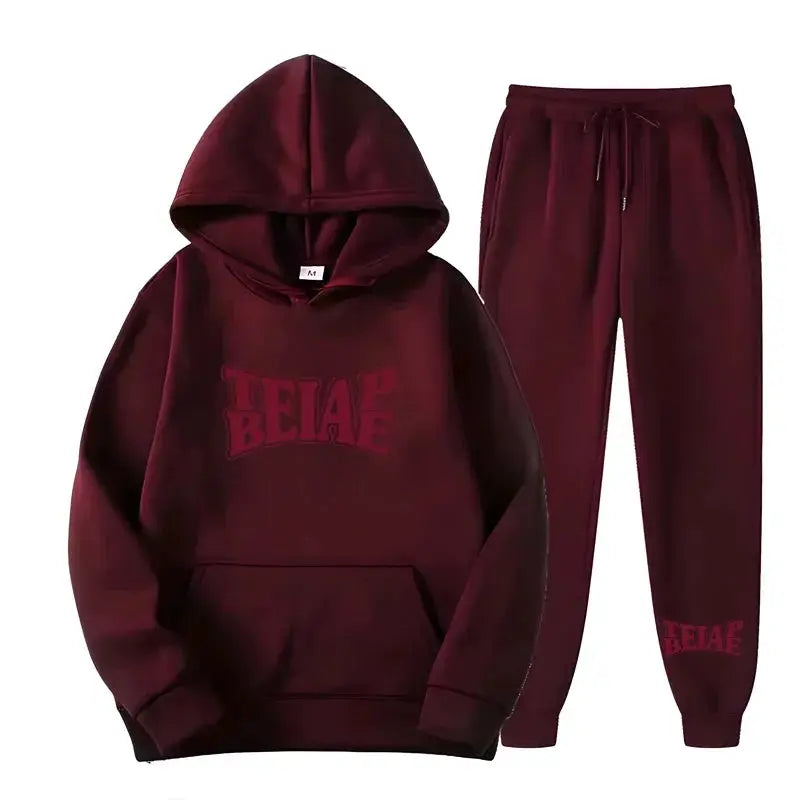 Fashion Print Mens Hoodie Set Oversized Comfort Style