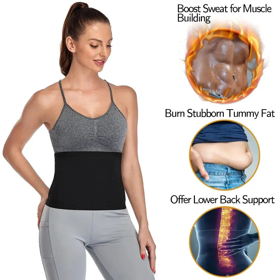 Sauna Waist Trimmer Belt For Slimming And Sweat Boost