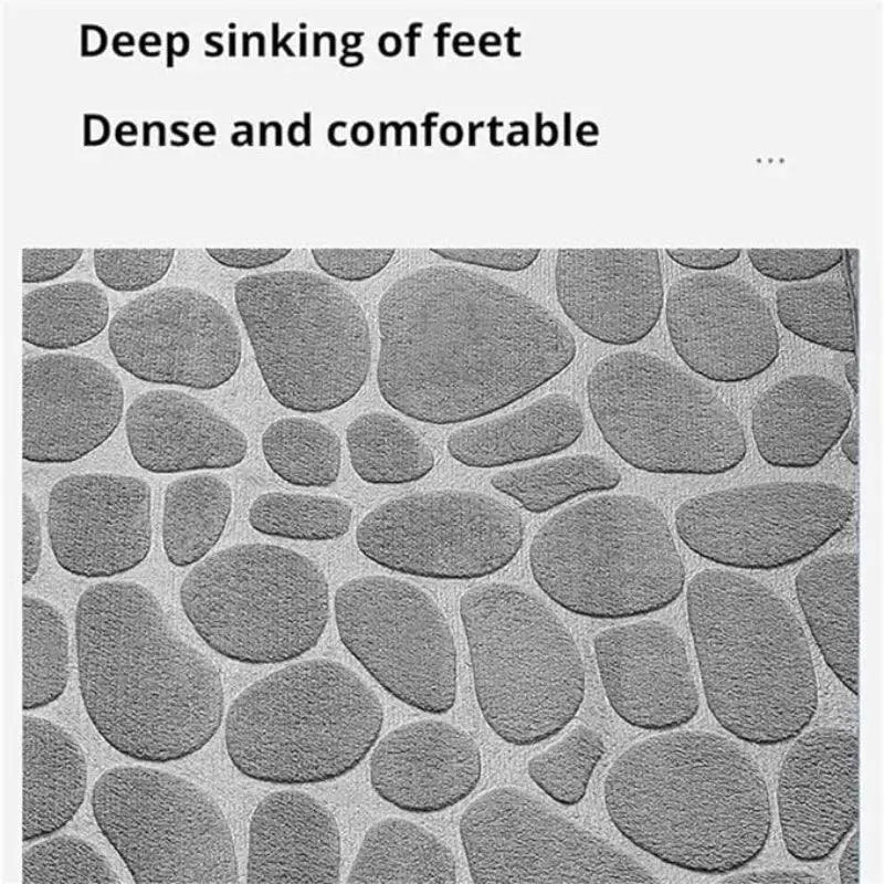 VIKAMA 40X60CM Coral Fleece Non Slip Bathroom Floor Mat