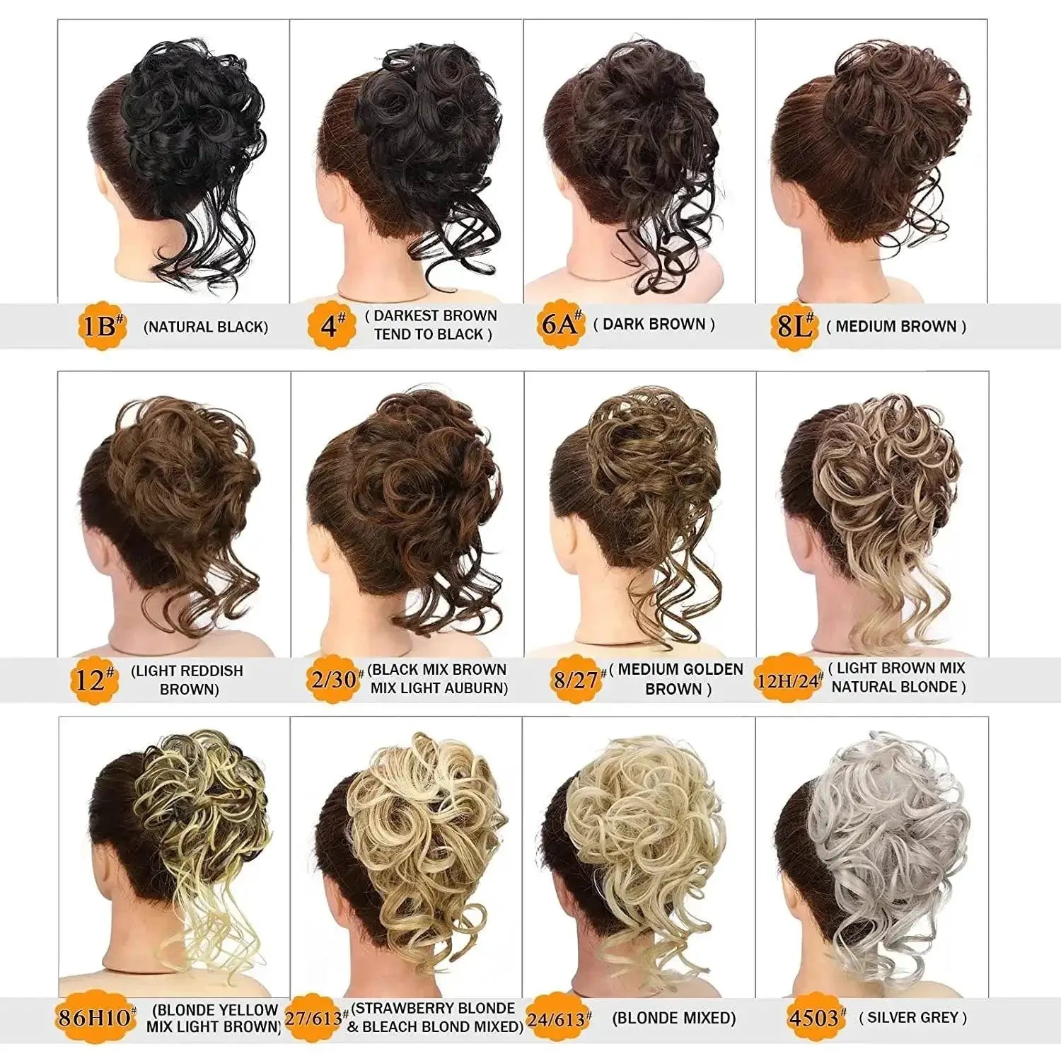 Messy Curly Chignon Bun Wig for Women Stylish Hairpiece