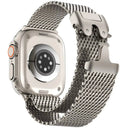 Titanium Official 1:1Strap For Apple watch Ultra Band 49mm S10 46 42 45 44mm 38 40 41 Milanese bracelet iWatch 10 9 8 7 6 5 SE 4