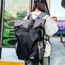 Trendy Roll Top Backpack For Travel