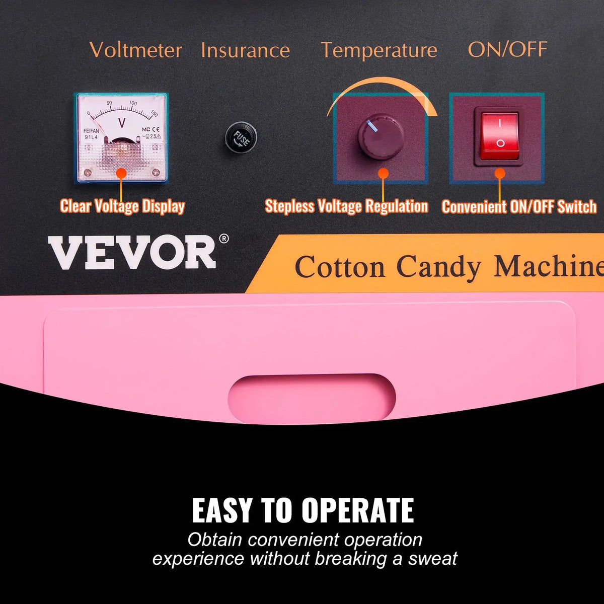 SucceBuy Electric Cotton Candy Machine with Cart Commercial Floss — product view 3