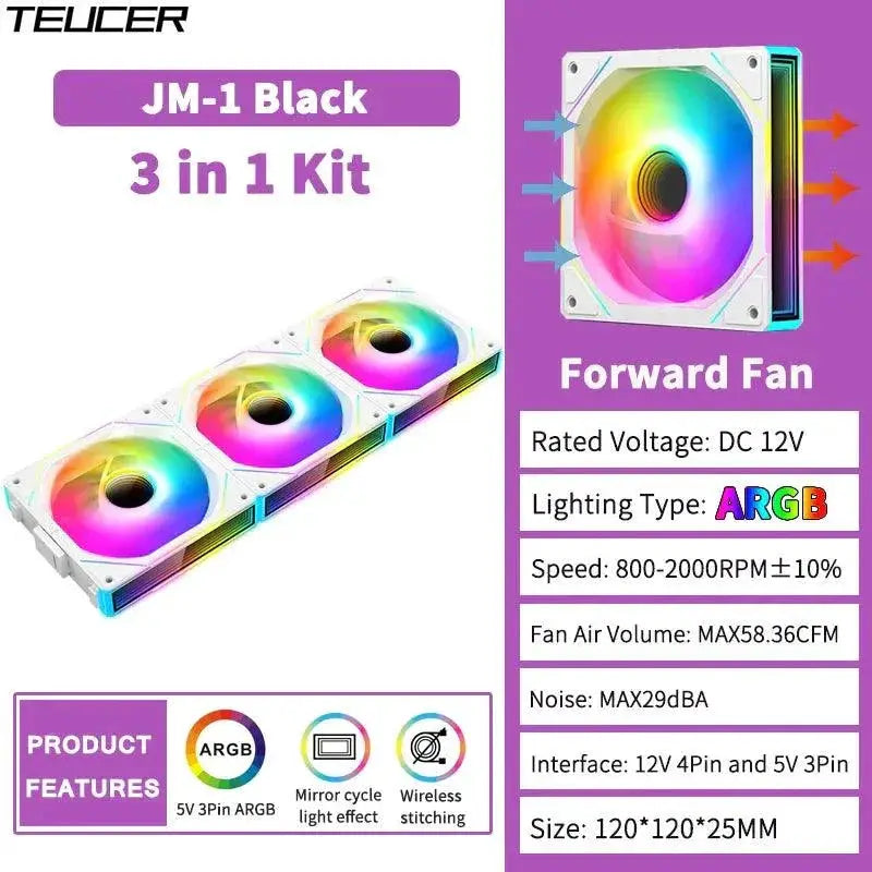 Teucer ARGB Water Cooling Fan Wireless Quiet Cooling