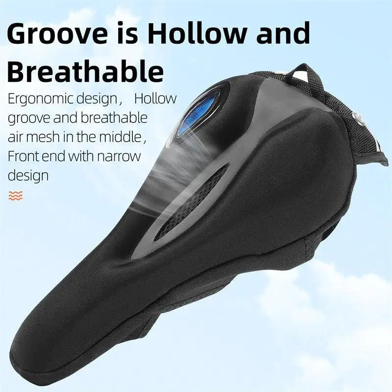 Silicone Gel Memory Foam Bicycle Seat Cover With Taillights