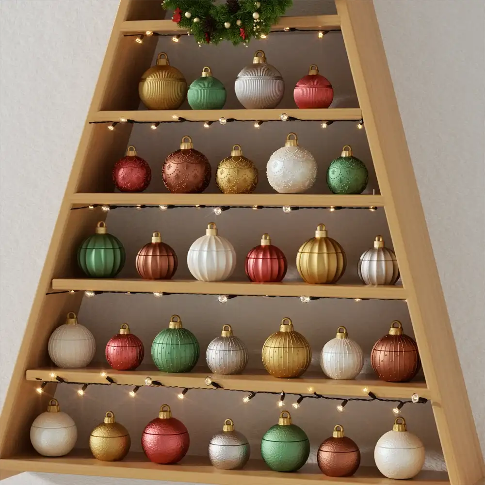 Christmas Twinkle Bauble Candle Jar Silicone Molds for Concrete Jesmonite Cement Reusable Candle Refill Mould DIY Xmas Gifts