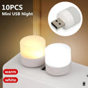 1/10Pcs Mini USB Night Light Warm White Eye Protection Lamp