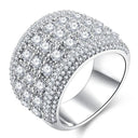 Elegant Platinum Zircon Cocktail Ring