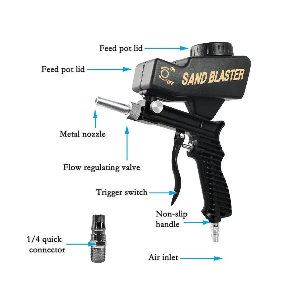 Adjustable Sandblasting Gun Portable Blaster for DIY Tasks