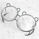 Elevated Glass Cat Bowls with Stand Stylish Feeding Solution