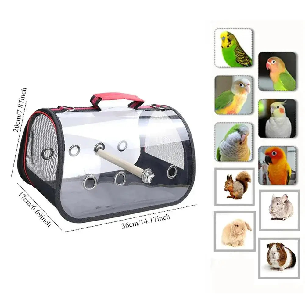 FeatherTrail Parrot Carrier Bag With Perch Portable Backpack