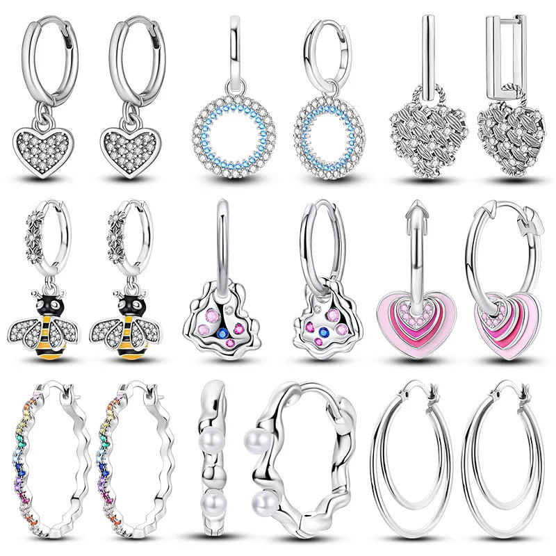 Silver Plated Hoop Earring Pendientes