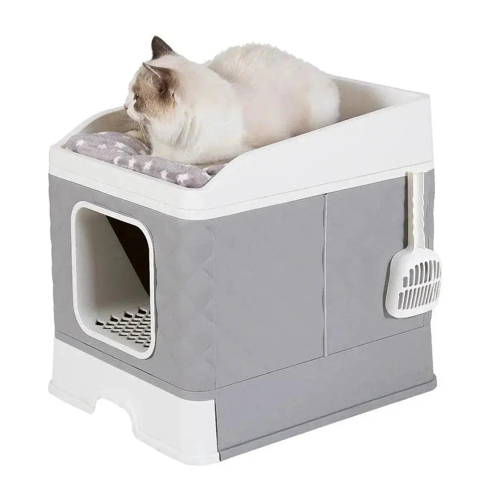 Foldable Cat Litter Box Large Pet Toilet Easy Clean Shovel