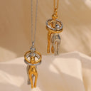 E.B.belle Mix Color People Hug Pendants Necklace Gift