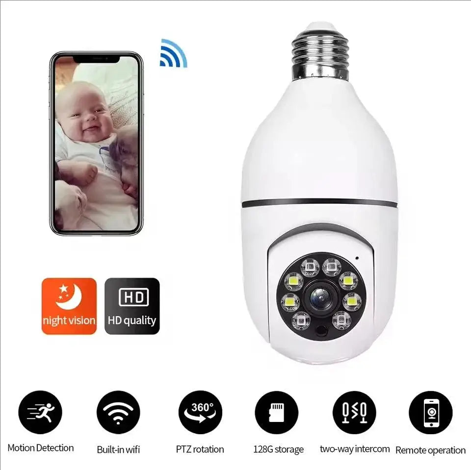 4G WiFi IP Camera E27 Bulb Cam 3MP Wireless Baby Monitor AI Tracking Security Video Surveillance Pet Cam SmartLife Indoor