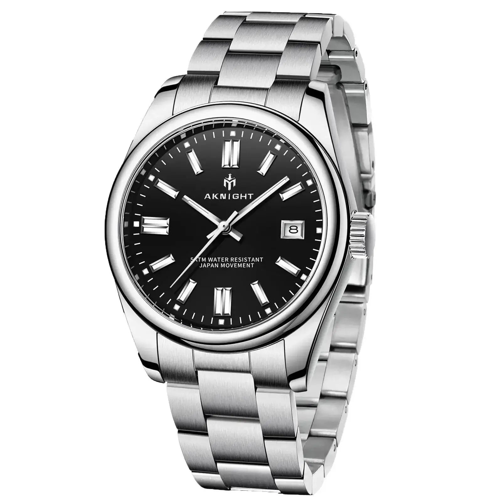 Waterproof Chronograph Watch With Stainless Steel Band