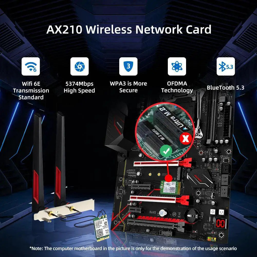 Intel AX210 Tri Band WiFi Adapter Bluetooth Enabled