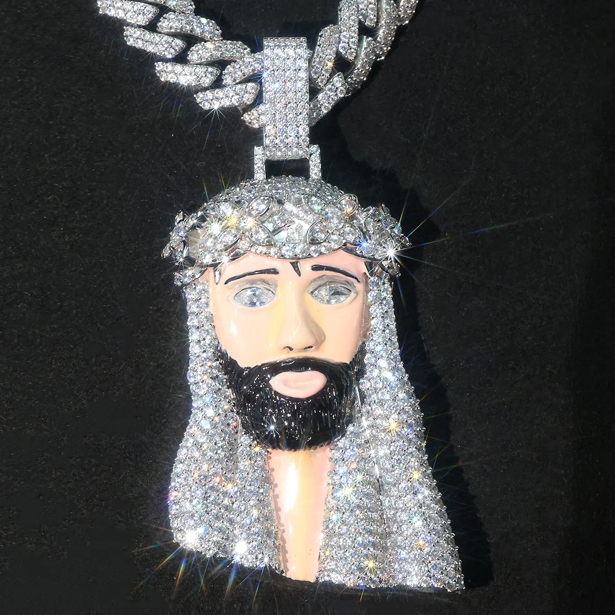 Iced Out Enamel Jesus Face