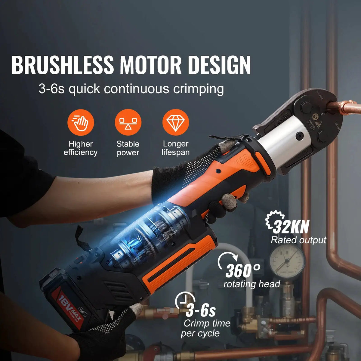 Cordless Electric Pipe Crimper — product view 3