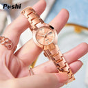 POSHI Women's Swiss Stainless Steel Watch Elegant Date Display