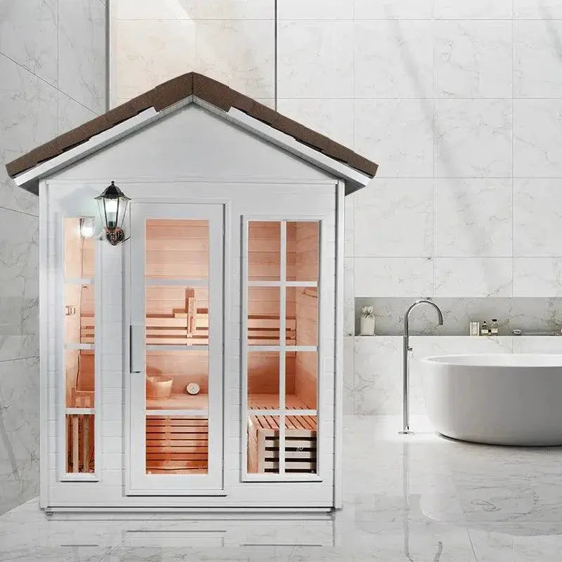 Luxury Home Steam Room and Outdoor Sauna Set Wellness Haven