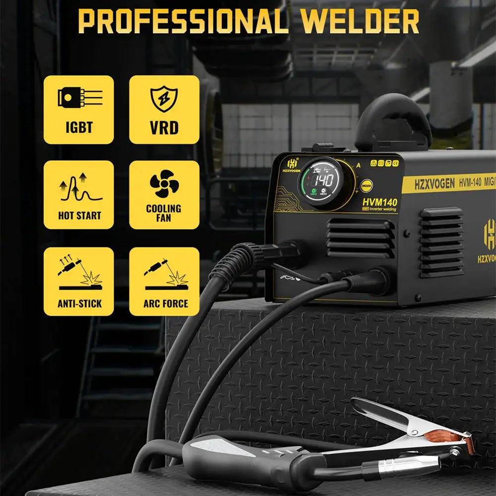 HZXVOGEN HVM140 Gasless MIG Welder — product view 4