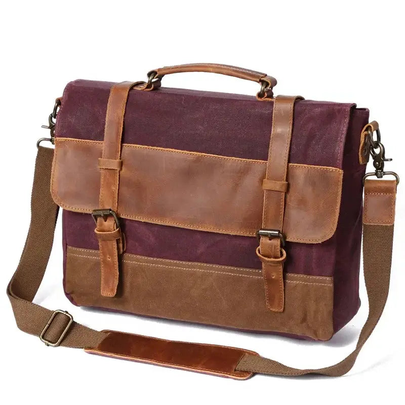 Ruil Retro Crazy Horse Leather Laptop Briefcase For Men - OurLum.com