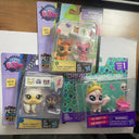 Vintage Pet Figurines Set Featuring Monkey Rabbit Cat Kitten