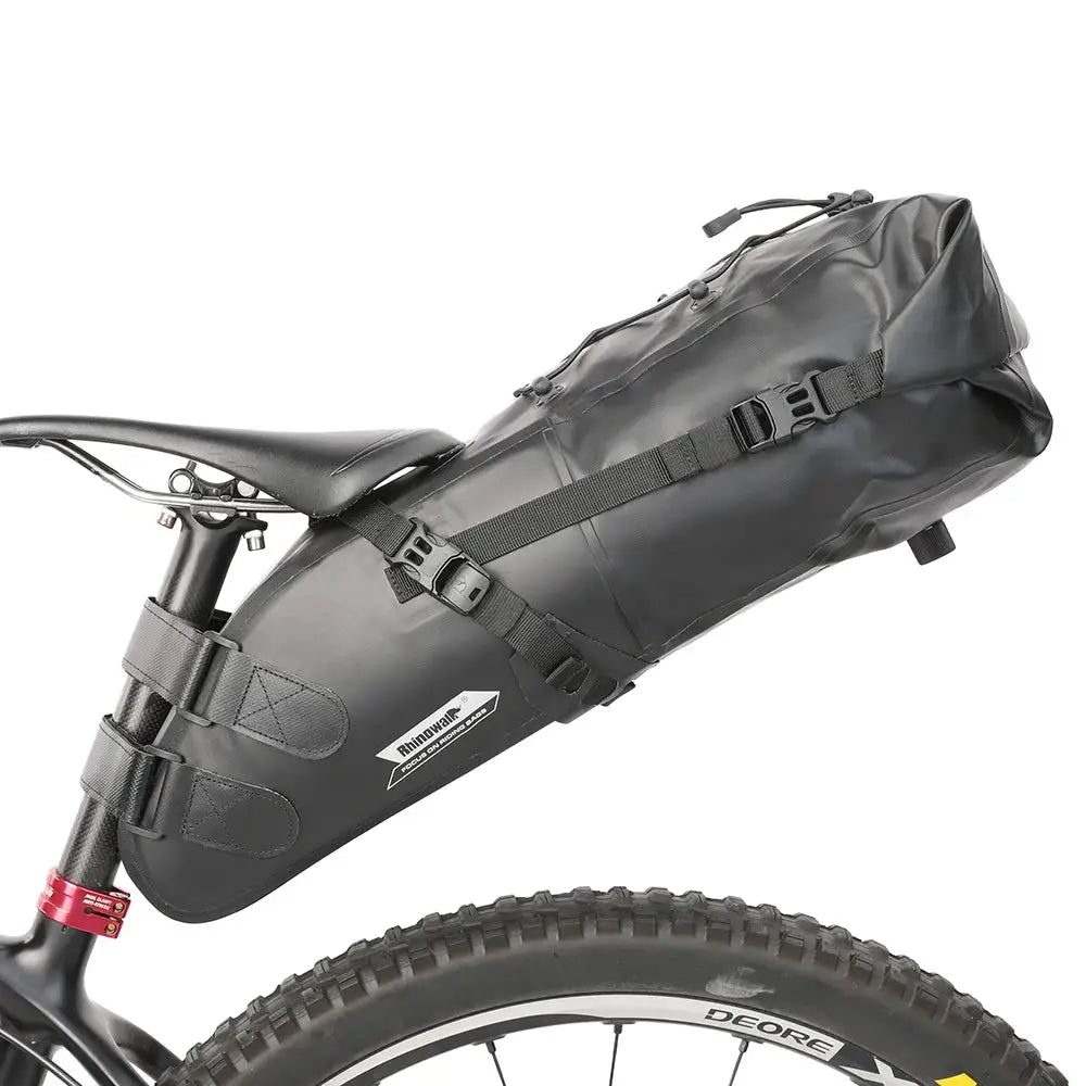 Rhinowalk Bike Saddle Bag Waterproof 5L-13L Big Capacity Foldable For Road MTB Bicycle Tail Rear Bag Cycling Trunk Pannier Black