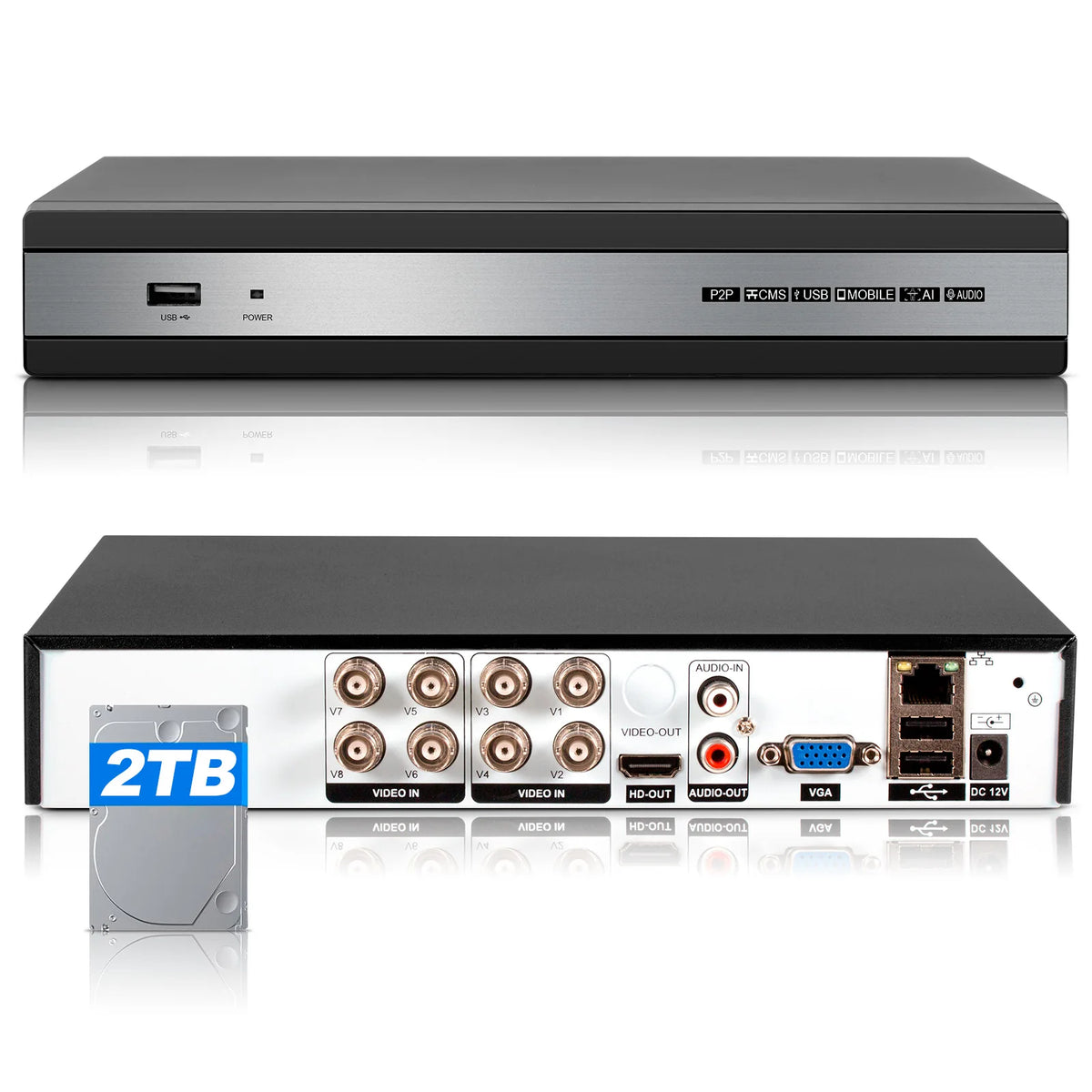Channel Security DVR Hybrid Digital Recorder Support All Analog — product view 6