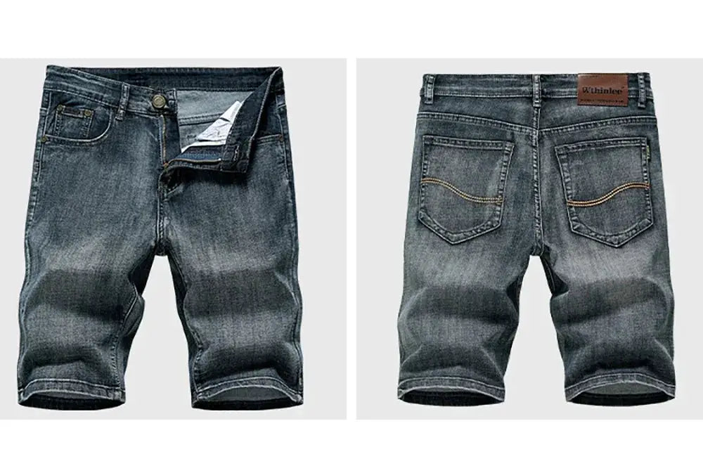 Summer Classic Denim Shorts For Men Casual Blue Jeans