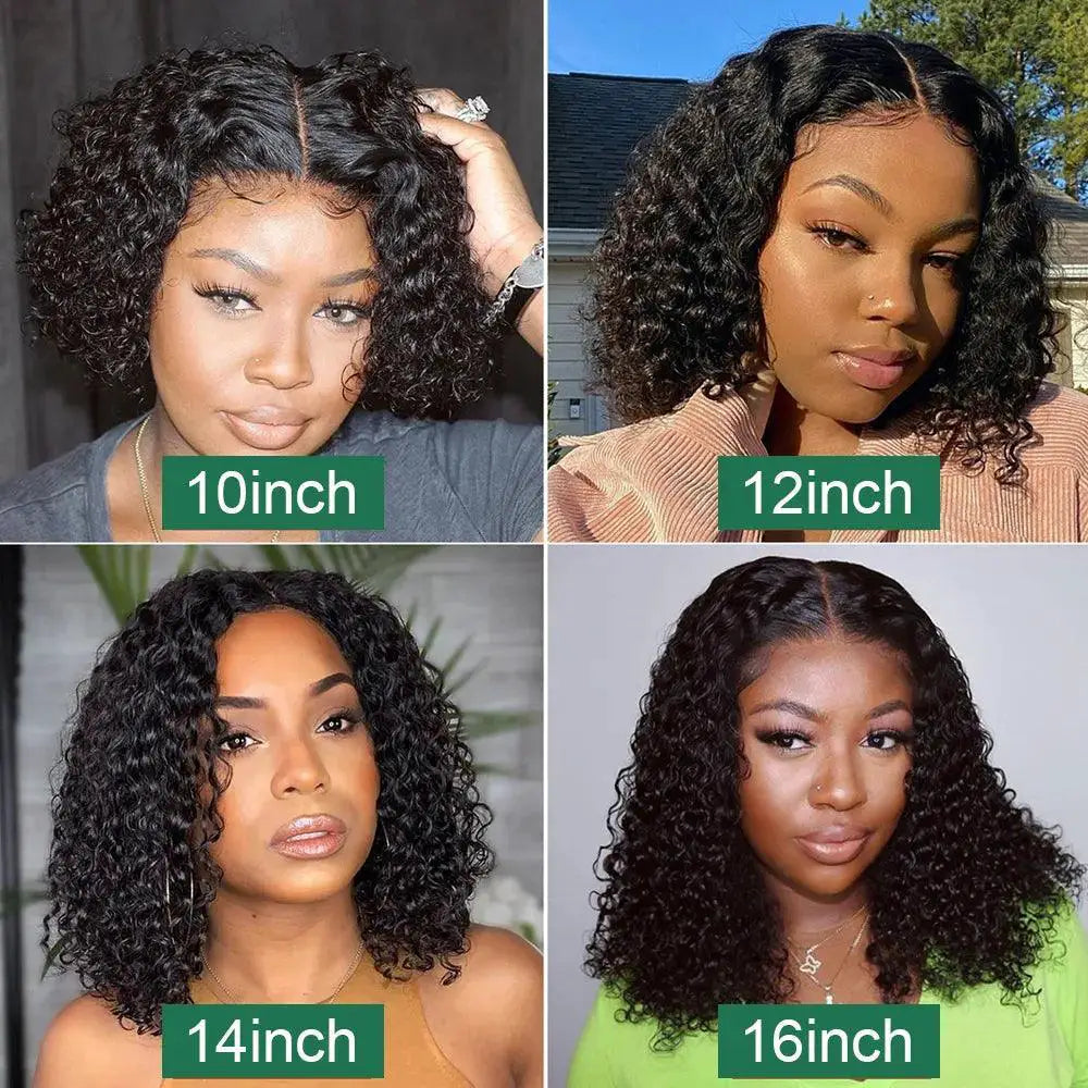 Short Bob Deep Wave Lace Front Wig Premium Brazilian Hair