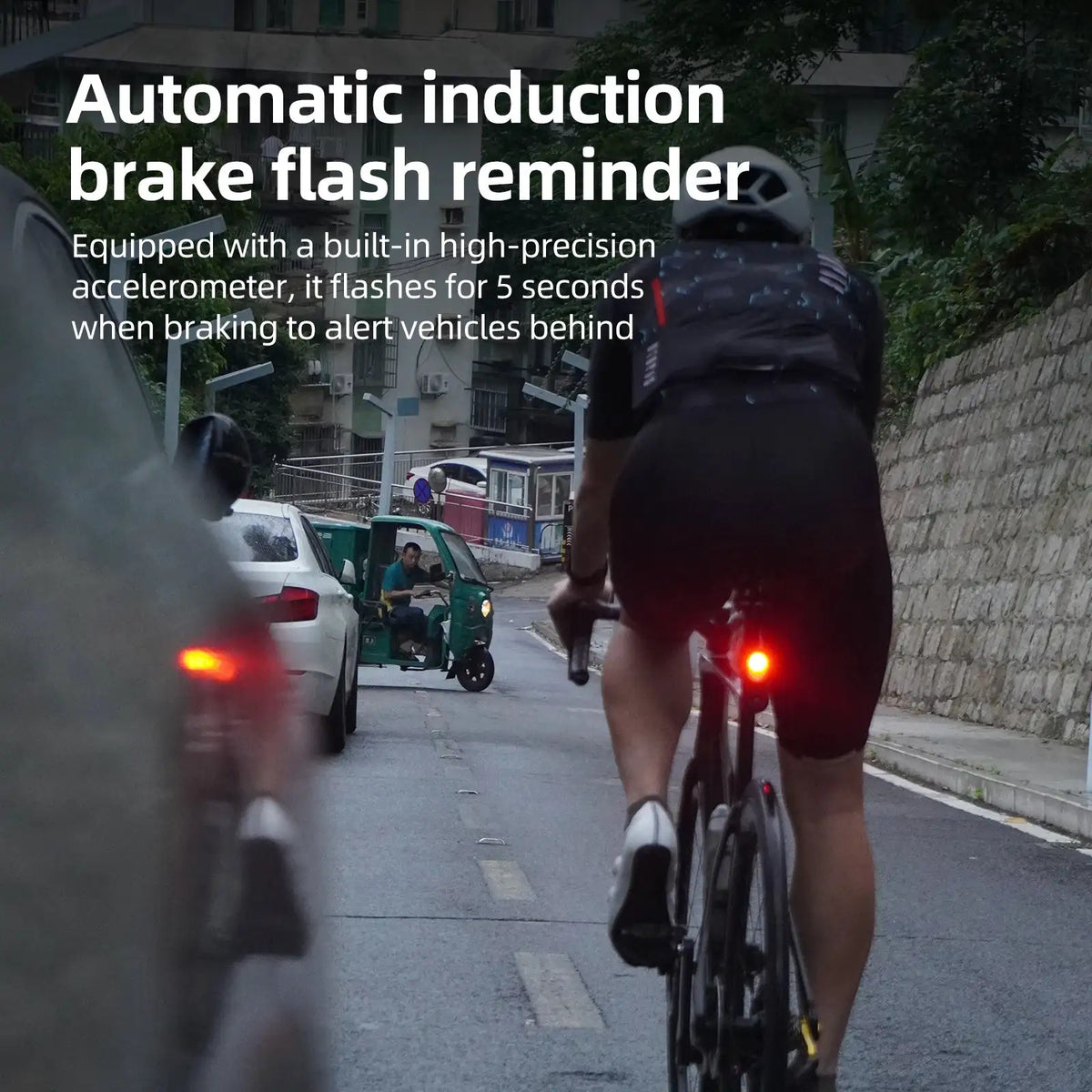 CYCLAMI LA150 Radar Tail Light Bike Smart Brake Taillight Warning Rechargeable IPX6 Waterproof Cycling Safety Warning Rear Lamp