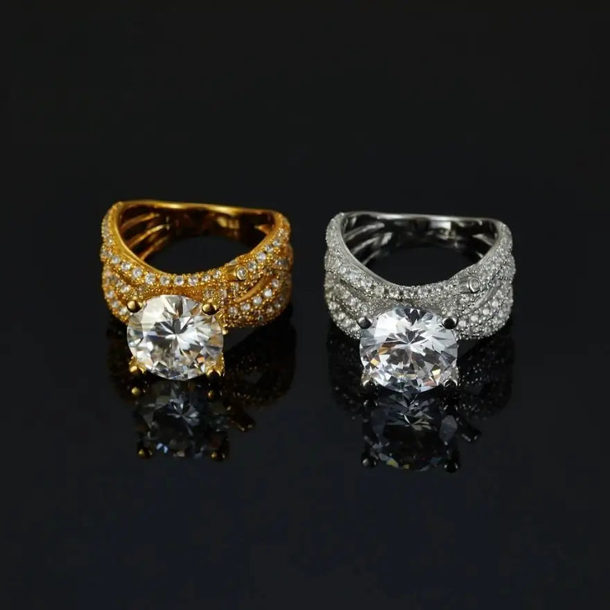 Moissanite Ring in Sterling Silver Stunning — product view 3