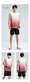 Fitness Clothes Men's Ice Silk Quick-Dry Vest Set T-Shirt