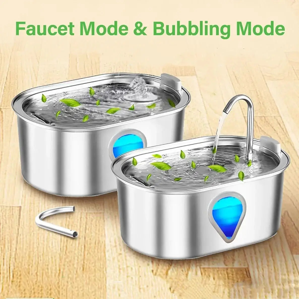 3.5L Pet Water Dispenser Automatic Steel Cat Fountain LED